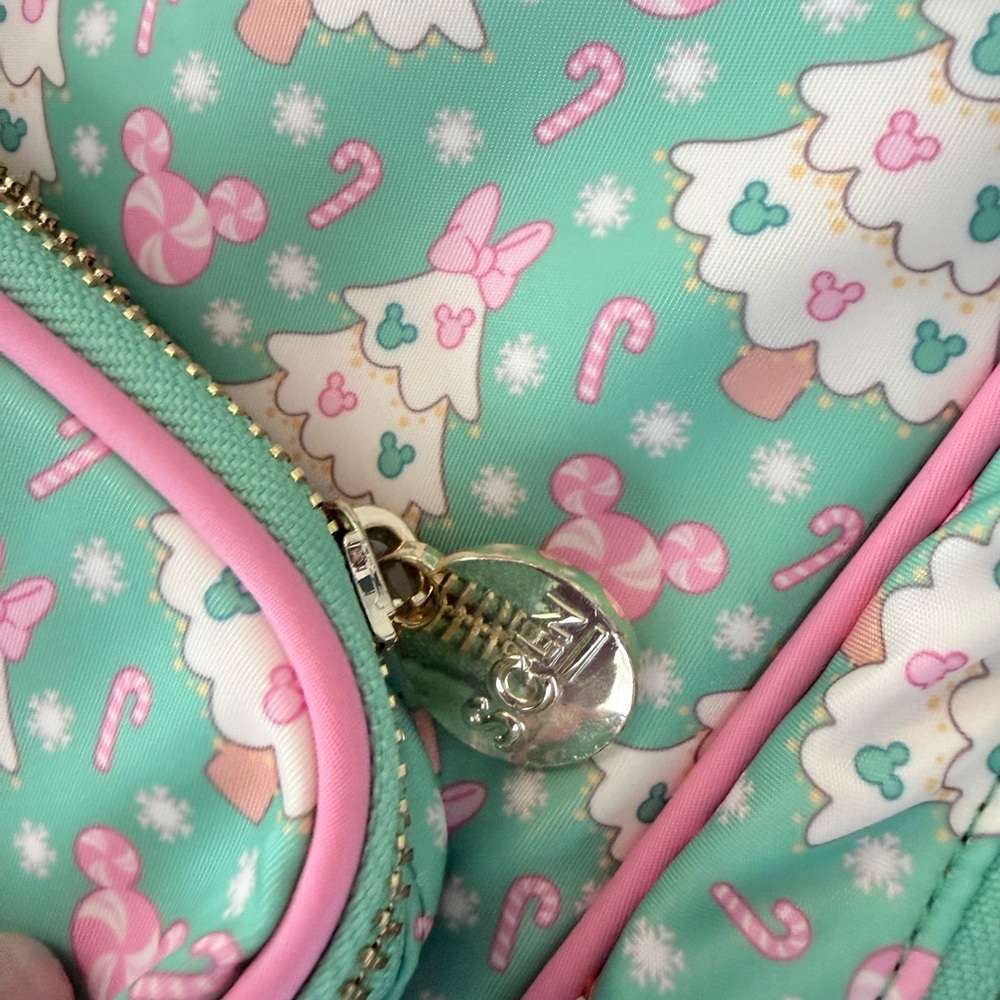 Disney Stoney Clover Green and Pink Christmas Tree Backpack - Picture 4 of 6